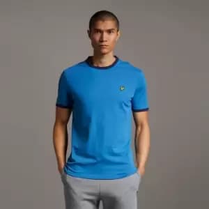 Image of Ringer T-Shirt - Yale Blue/ Navy - XL