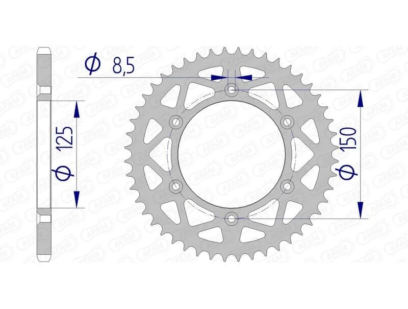 Image of AFAM Aluminium Rear Sprocket 72304 - 520