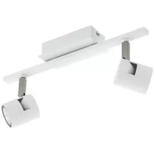 Image of Vergiano 2 Lamp Twin Spotlight White, Satin Nickel 3 Step Dimming - Eglo