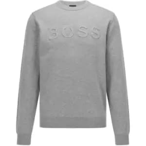 Image of Boss Ube Embossed Logo Sweater - Grey