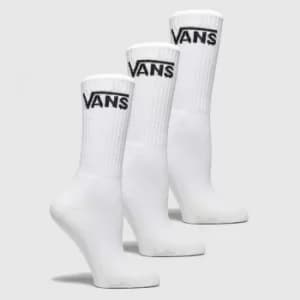 Image of Vans White Kids Classic Crew 3pk