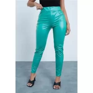 Image of I Saw It First Jade New Pocket Pu Leggings - Green