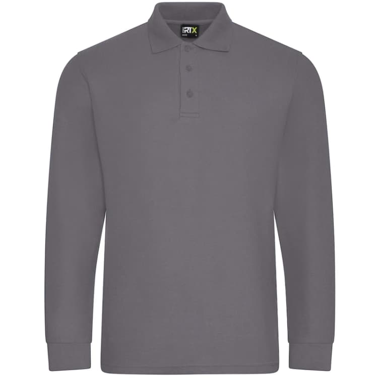 Image of PRORTX PRORTX Men Long-Sleeved Polo Shirt in Light Grey Size: Small Light Grey S Male 5059699736399