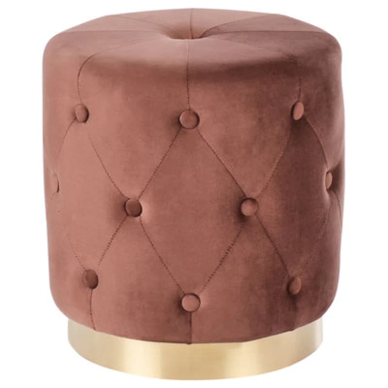 Image of Beliani Pouffe Carrollton Velvet Brown