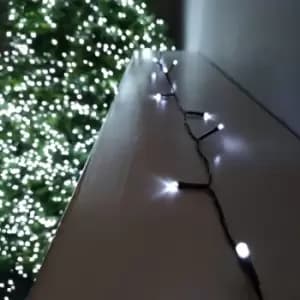 Image of 100 LED 10m Premier Christmas Outdoor 8 Function Battery Timer Lights Cool White