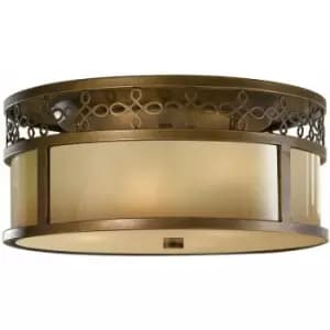 Image of Loops - 3 Bulb Flush Light Light Low Ceiling Astral Bronze LED E27 60W Bulb