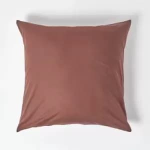 Image of HOMESCAPES Chocolate Continental Egyptian Cotton Pillowcase 200 Thread Count, 80 x 80cm - Chocolate - Chocolate