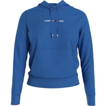 Image of Tommy Jeans Linear Logo Hoodie - C45 GULF Blue