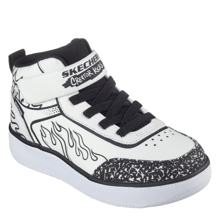 Image of Skechers High Top Gore & Strap Sneaker Low-Top Trainers Unisex Kids White/Black unisex C10 (27.5)