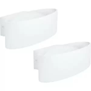 Image of 2 PACK Wall Light Colour White Shade Transparent Plastic Bulb LED 10W Included