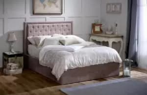 Image of Limelight Rhea 4ft6 Double Mink Fabric Ottoman Bed