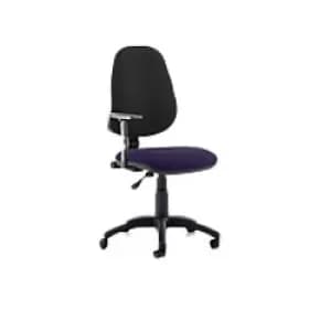 Image of Dynamic Permanent Contact Backrest Task Operator Chair Height Adjustable Arms Eclipse I Black Back, Tansy Purple Seat High Back