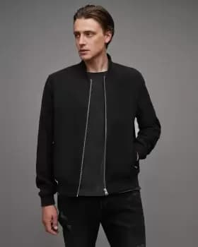 Image of AllSaints Bardsley Wool Mix Ramskull Bomber Jacket