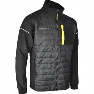 Image of Roughneck Mens Hybrid Soft Shell Jacket Black Yellow XL