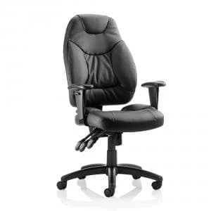 Image of Sonix Galaxy Task Operator Chair With Arms Leather Black Ref OP000068
