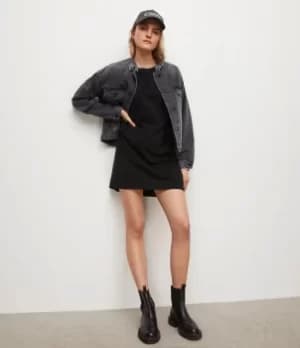 Image of AllSaints Womens Stud T-Shirt Dress, Black, Size: M