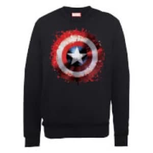 Image of Marvel Avengers Assemble Captain America Art Shield Sweatshirt - Black