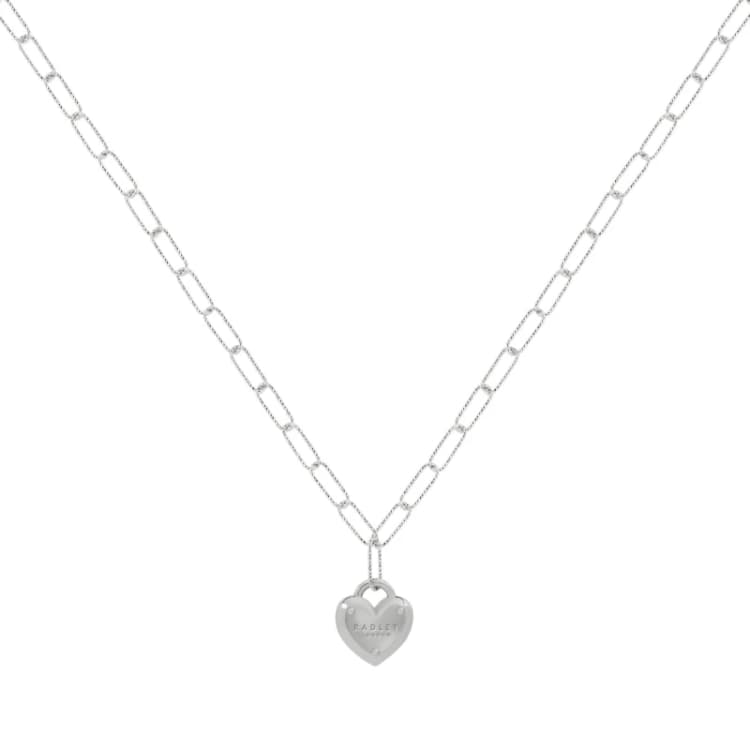 Image of Radley Silver Plated Heart Padlock Charm Necklace
