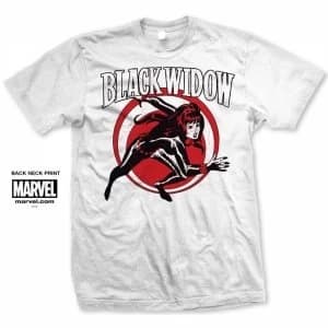 Image of Marvel Comics Black Widow Simple Mens White T Shirt Large
