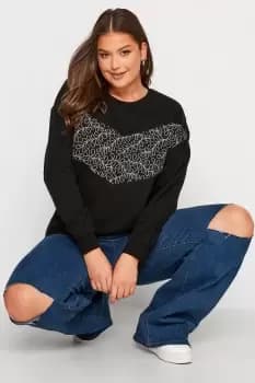 Image of Floral Embroidered Block Sweatshirt