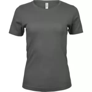 Image of Tee Jays Womens/Ladies Interlock Short Sleeve T-Shirt (XL) (Powder Grey)