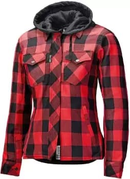 Image of Held Lumberjack II Ladies Motorcycle Textile Jacket, black-red, Size 2XL for Women, black-red, Size 2XL for Women