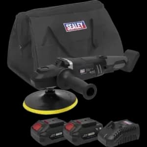 Image of Sealey CP20VRPX 20v Cordless Brushless Rotary Polisher 180mm 2 x 4ah Li-ion Charger Bag