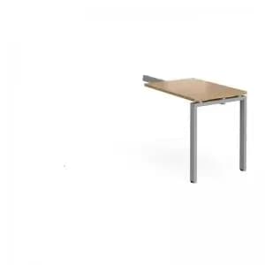 Image of Adapt add on unit single return desk 800mm x 600mm - silver frame and