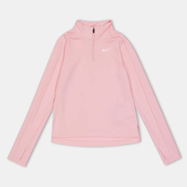 Image of Nike Older Girls DRI-FIT Long Sleeve Half Zip Pink female 9-10 (M)