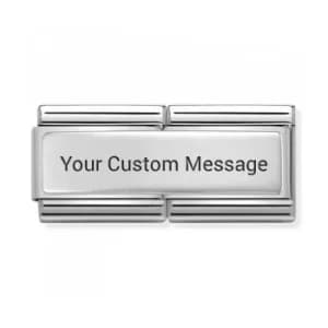 Image of Nomination CLASSIC Silvershine Engravable Smooth Double Charm...