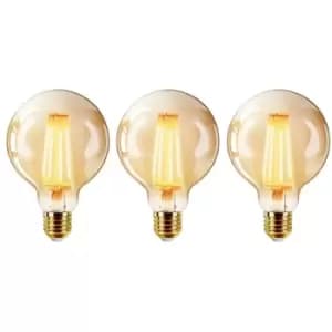 Image of G125 6W LED Ball Bulb Ornament E27, Warm White 2200K (Pack of 3)