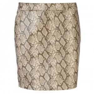Image of Noisy May Noisy PU Snake Mini Skirt - BROWN SNAKE
