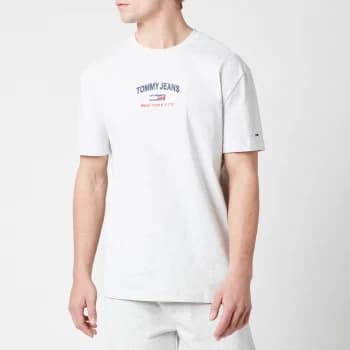 Image of Tommy Jeans Mens Timeless Script T-Shirt - Silver Grey HTR - L