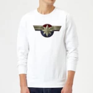 Image of Captain Marvel Chest Emblem Sweatshirt - White - S