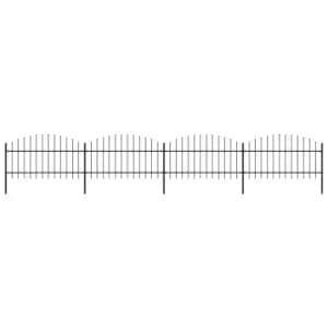 Image of Vidaxl Garden Fence With Spear Top Steel (1-1.25)x6.8 M Black