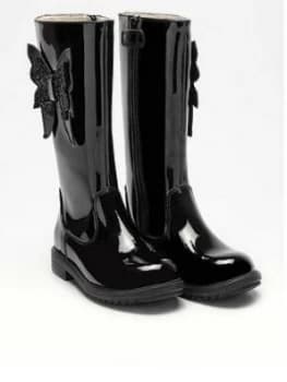 Image of Lelli Kelly Girls Maggie Knee Boot - Black Patent, Size 8.5 Younger