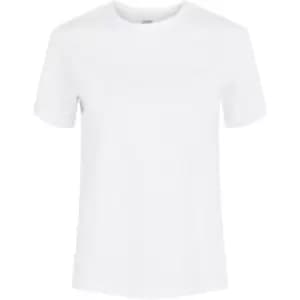 Image of Pieces Cotton T-Shirt With Fold Up Sleeves - White