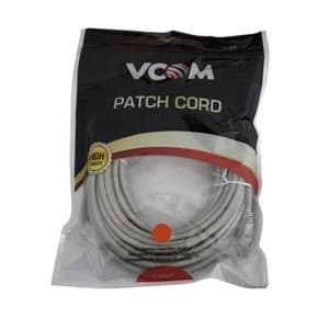 Image of VCOM RJ45 (M) to RJ45 (M) CAT5e 5m Grey Retail Packaged Moulded Network Cable