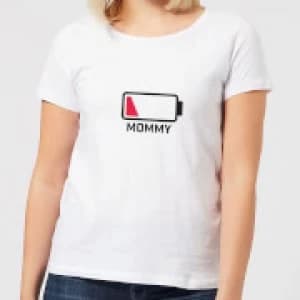 Image of Mommy Batteries Low Womens T-Shirt - White - 5XL