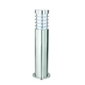 Image of Bliss Outdoor Floor Post IP44 Brushed Stainless Steel & Frosted