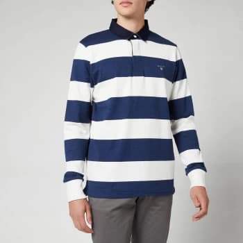 Image of GANT Mens Original Barstripe Heavy Rugby Top - Eggshell - XXL