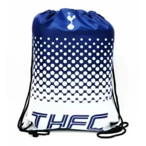 Image of Tottenham Hotspur FC Official Fade Football Crest Drawstring Sports/Gym Bag (One Size) (Navy/White)