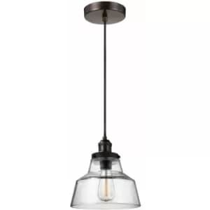 Image of Ceiling Pendant Light Painted Aged Brass Finish Dark Weathered Zinc LED E27 60W