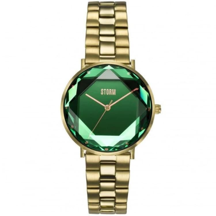 Image of STORM 47504/GD/GR Elexi Lazer Green Dial Gold Stainless Watch