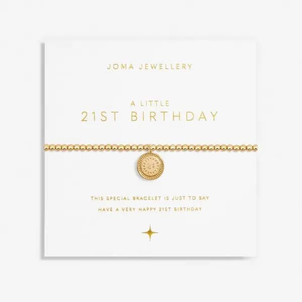 Image of A Little 21st Birthday Gold Plated 17.5cm Stretch Bracelet 6988