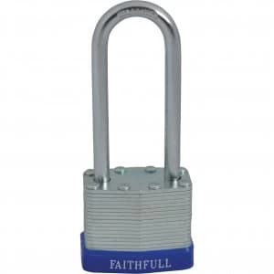 Image of Faithfull Laminated Steel Padlock 40mm Extra Long