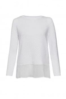 Image of Great Plains Kimara Cotton Pleat Trim Jumper Optic White
