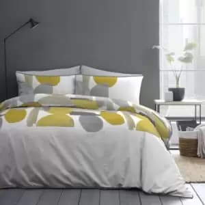 Image of Duval 180 Thread Count 100% Cotton Percale Duvet Cover Set, Ochre, Double - Appletree