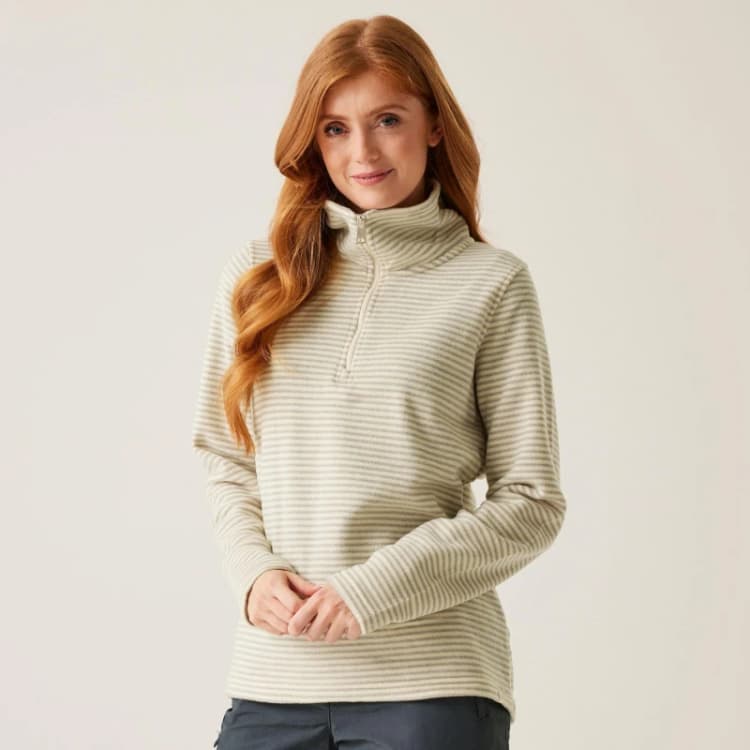 Image of Regatta Womens/Ladies Solenne 1/4 Zip Symmetry Fleece Casual Jacket 18 - Bust 43' (109cm) Light Vanilla RWA324-045-18