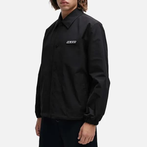 Image of HUGO Bolten2411 Lightweight Woven Coach Jacket - S Black Coats and Jackets male 50505059-001 S